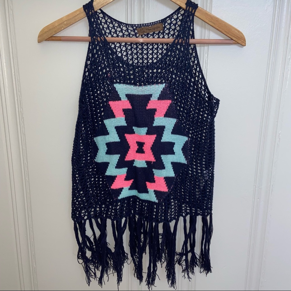Aztec Fringe Sweater by the Classic